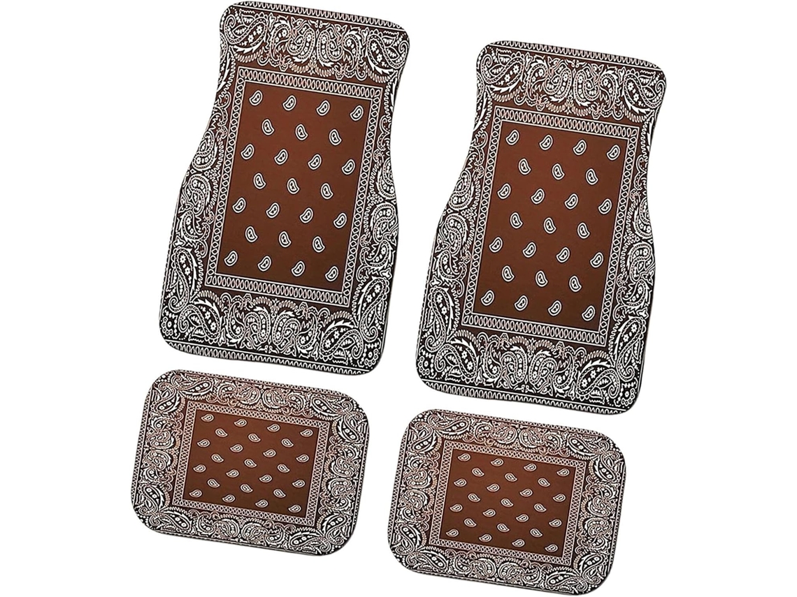 Conjunto De Tapetes Automotivos Boho De 4 Peças, Tapetes Divididos Sem