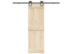 Vidaxl Kit De Ferragens Para Porta Deslizante 200 Cm Aço Preto