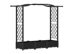 Vidaxl Cama Elevada Com Treliça E Telhado Preto 169 X 40 X 125 Cm Pp