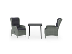Maison Exclusive - 3 Pcs Conjunto De Jantar Para Jardim Cinzento-claro
