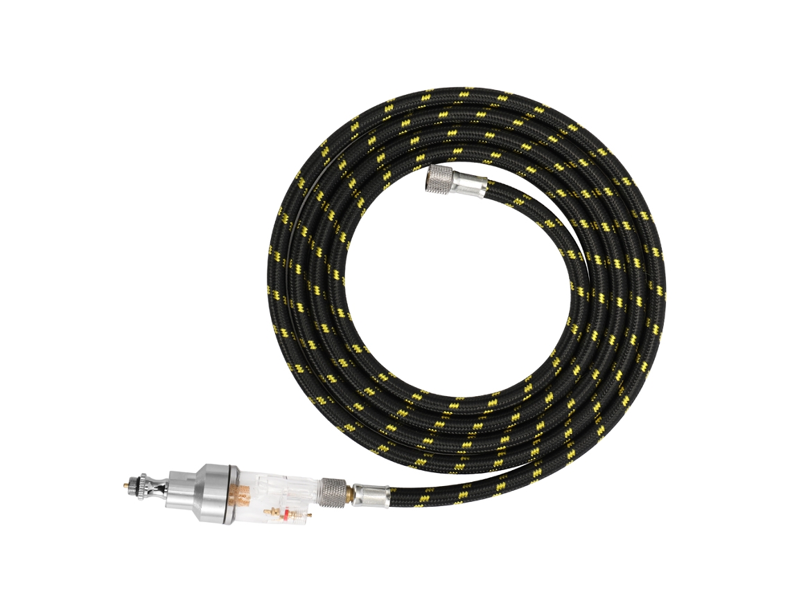 Kit De Acessórios Profissionais Para Airbrush: Mangueira De 1,8m Nylon Tecido E Separador De Óleo-água Com Conexões 1/8"