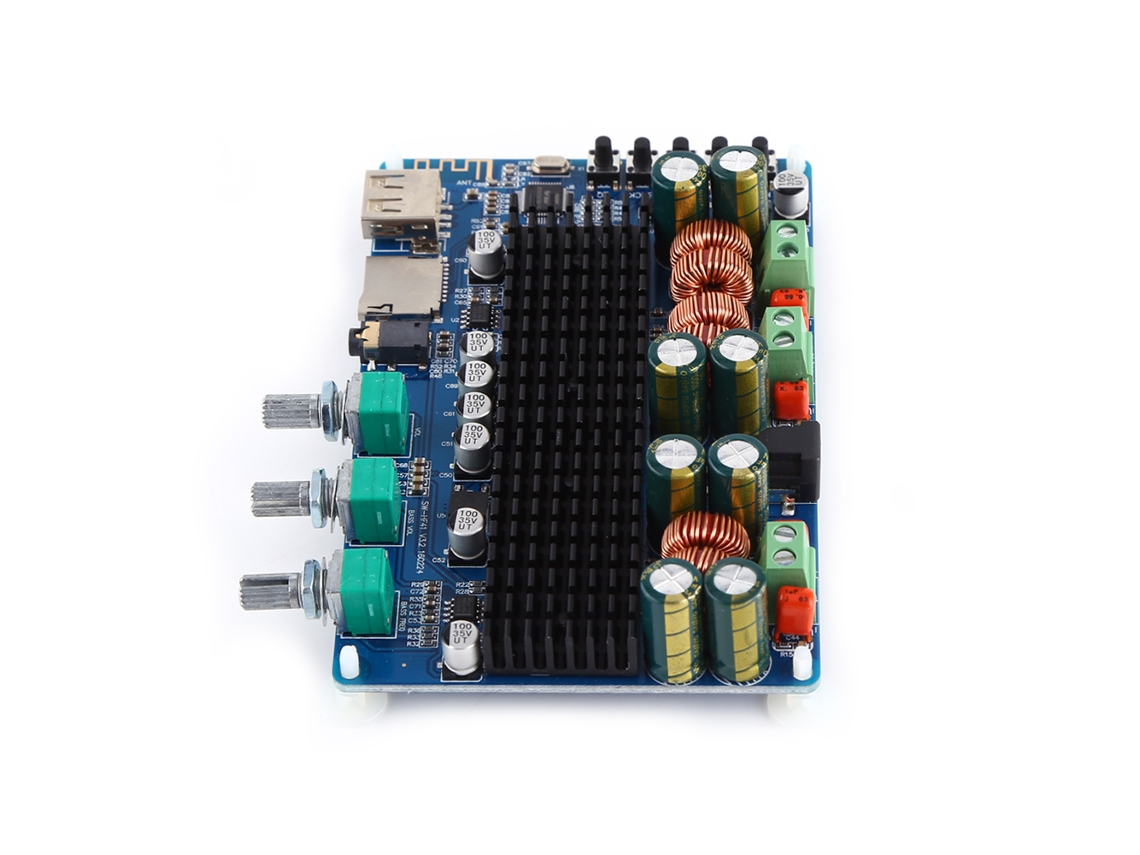 Laxiscreed Amplificador Digital 2.1 Canais Com Bluetooth, Usb E Entrada Tf Para Áudio De Alta Qualidade