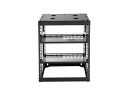 Rack de Rede Aberto 12u, 585 Mm Profundidade, Servidores Parede Ou Piso, Resistente com 4 Postes, Prateleiras Ventiladas e Ferragens Montagem, para