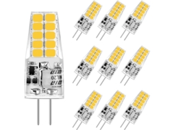 Lâmpada LED G4 3.5W Branco Quente 3000K 350lm Nova Line 10 unidades substitui 20W/35W halógena 12V Ac/dc