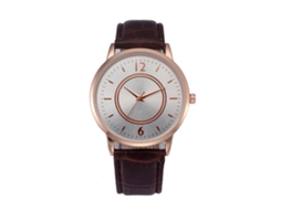 Relógio de pulso analógico de quartzo clássico vintage unissex dourado para uso casual de negócios