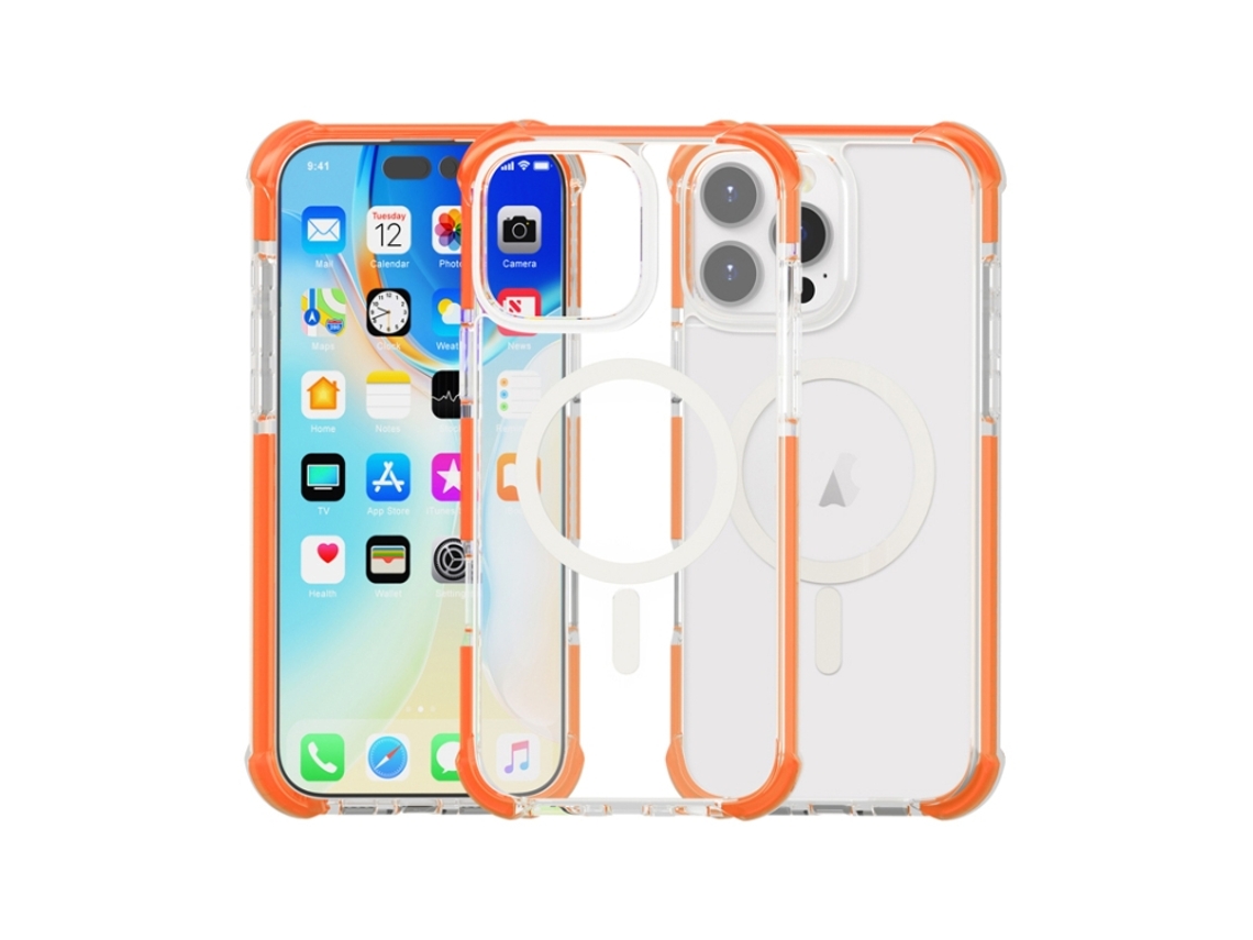 Capa De Acrílico Transparente À Prova De Choque Para Iphone 16 Pro Max - Magnética - Magsafe