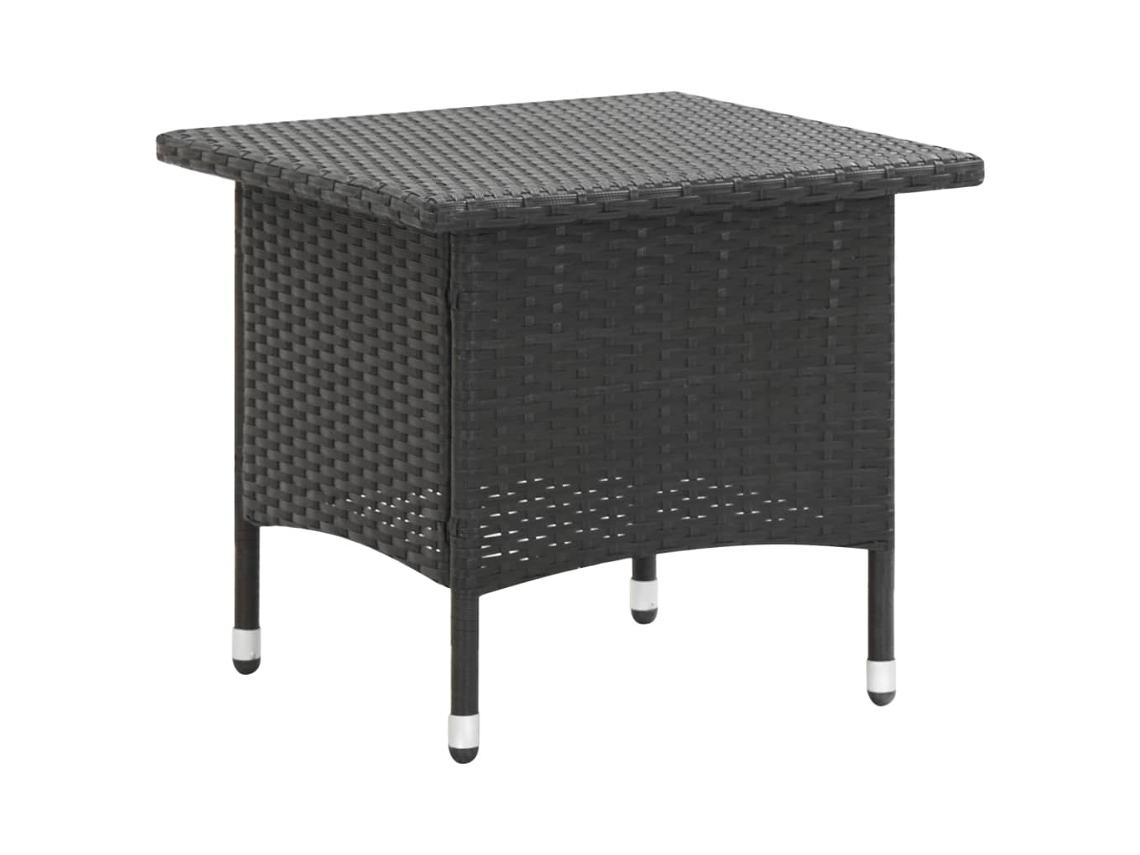 Vidaxl Mesa De Chá 50x50x47 Cm Vime Pe Preto