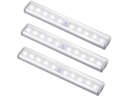 Lurelia, Luz Noturna Led, Sensor Pir, Recarregável Usb, Magnética, Autoadesiva, Auto, Branco, Pack 3, Armário, Guarda-roupa