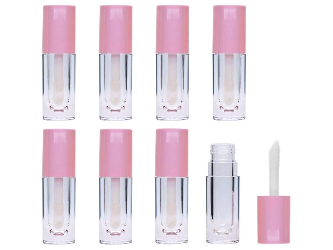8 Tubos de Brilho Labial com Pincel Vazio, Frasco Refilável 6.5ml Mini Garrafa de Batom