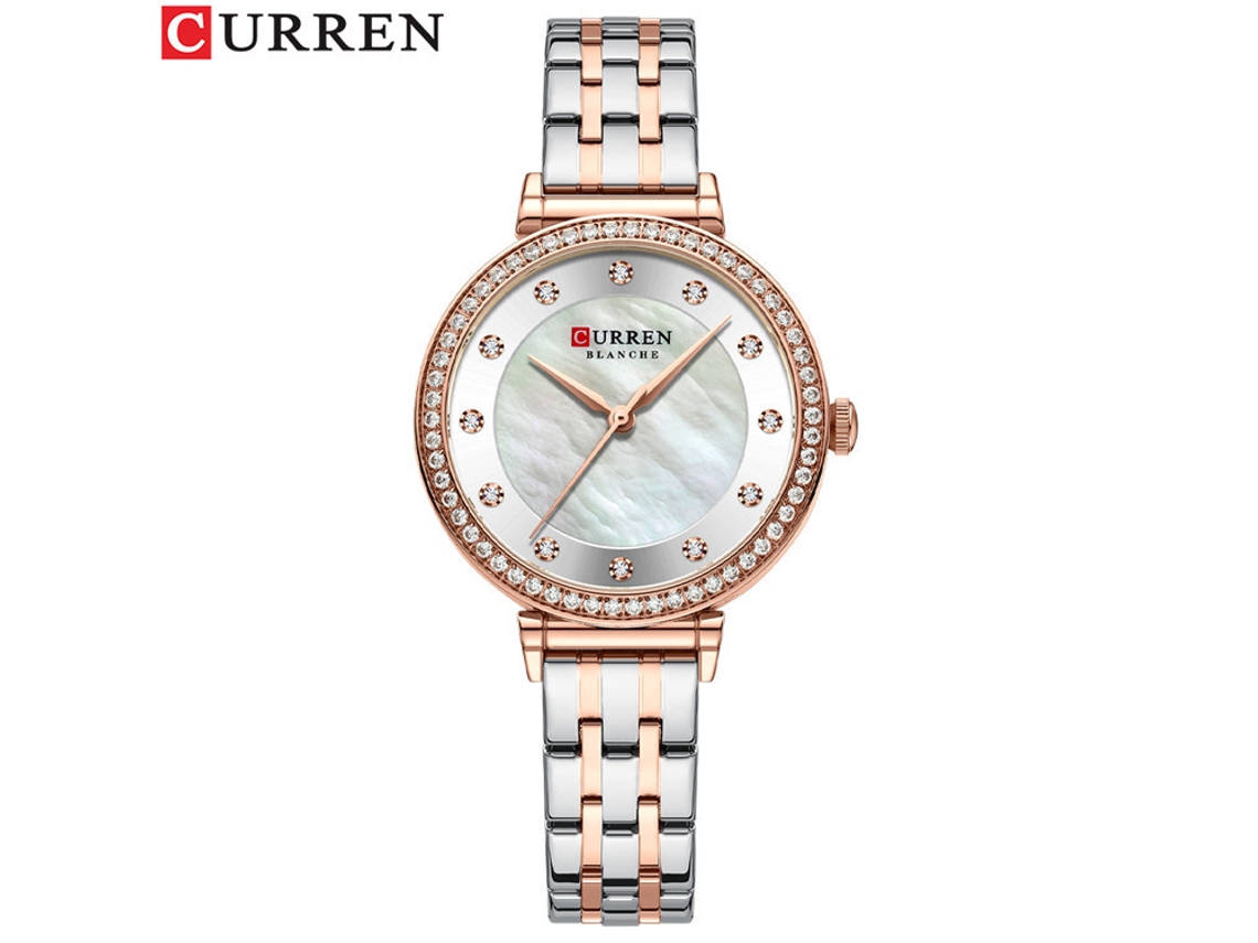 Relógio Feminino MDUG de quartzo, diamantes, elegante, resistente à água, pulseira de Aço