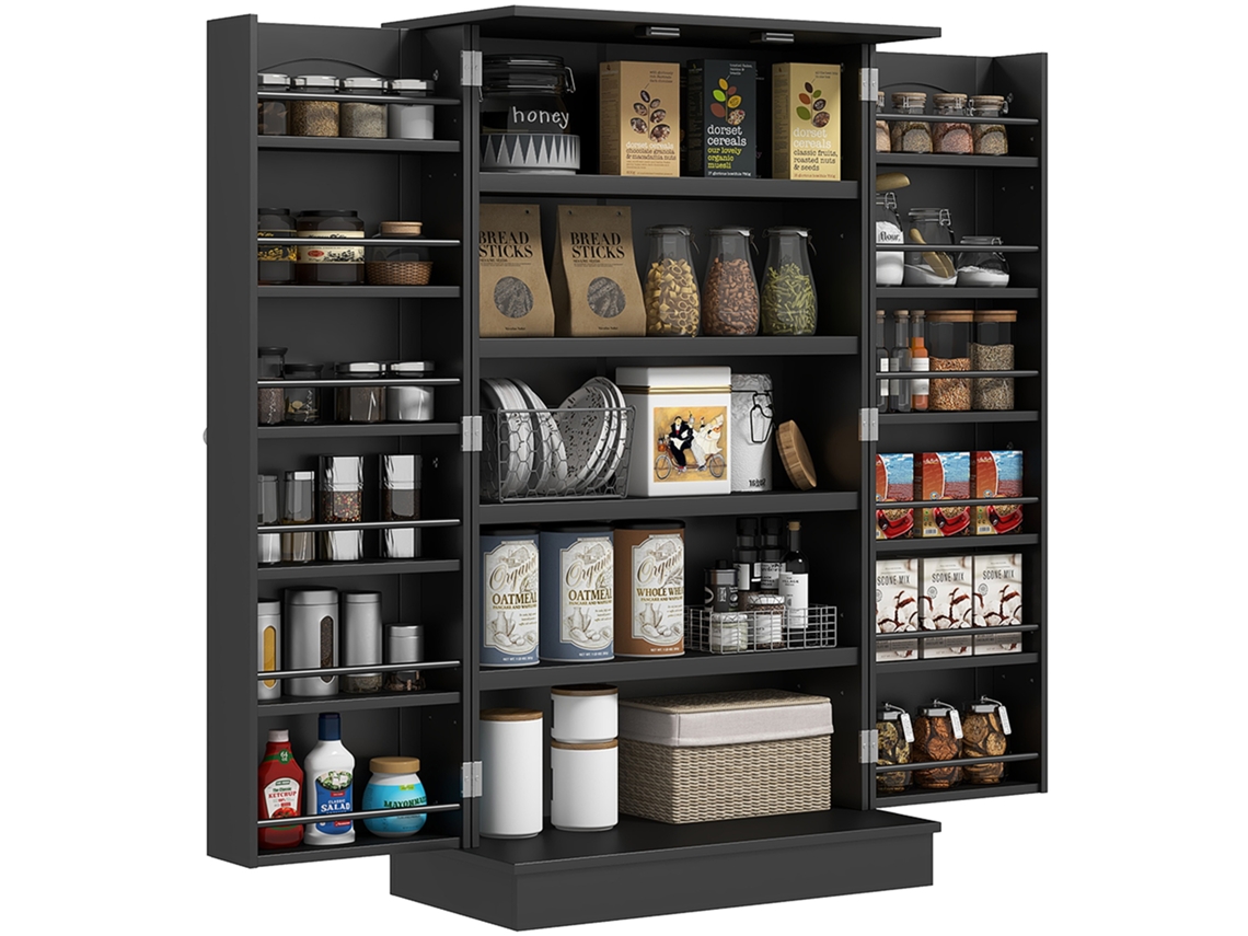 Armário De Cozinha Mdf E Melamina De Madeira Cor Preto 60x30x104 Cm Homcom