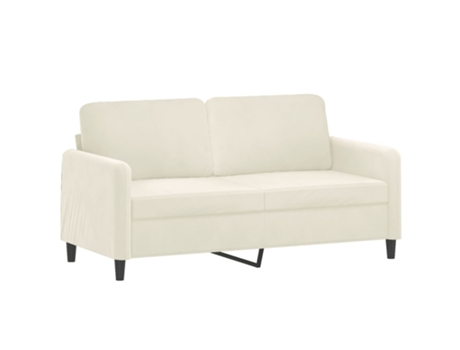 Sofá de 2 lugares veludo VIDAXL cor creme (140 cm)