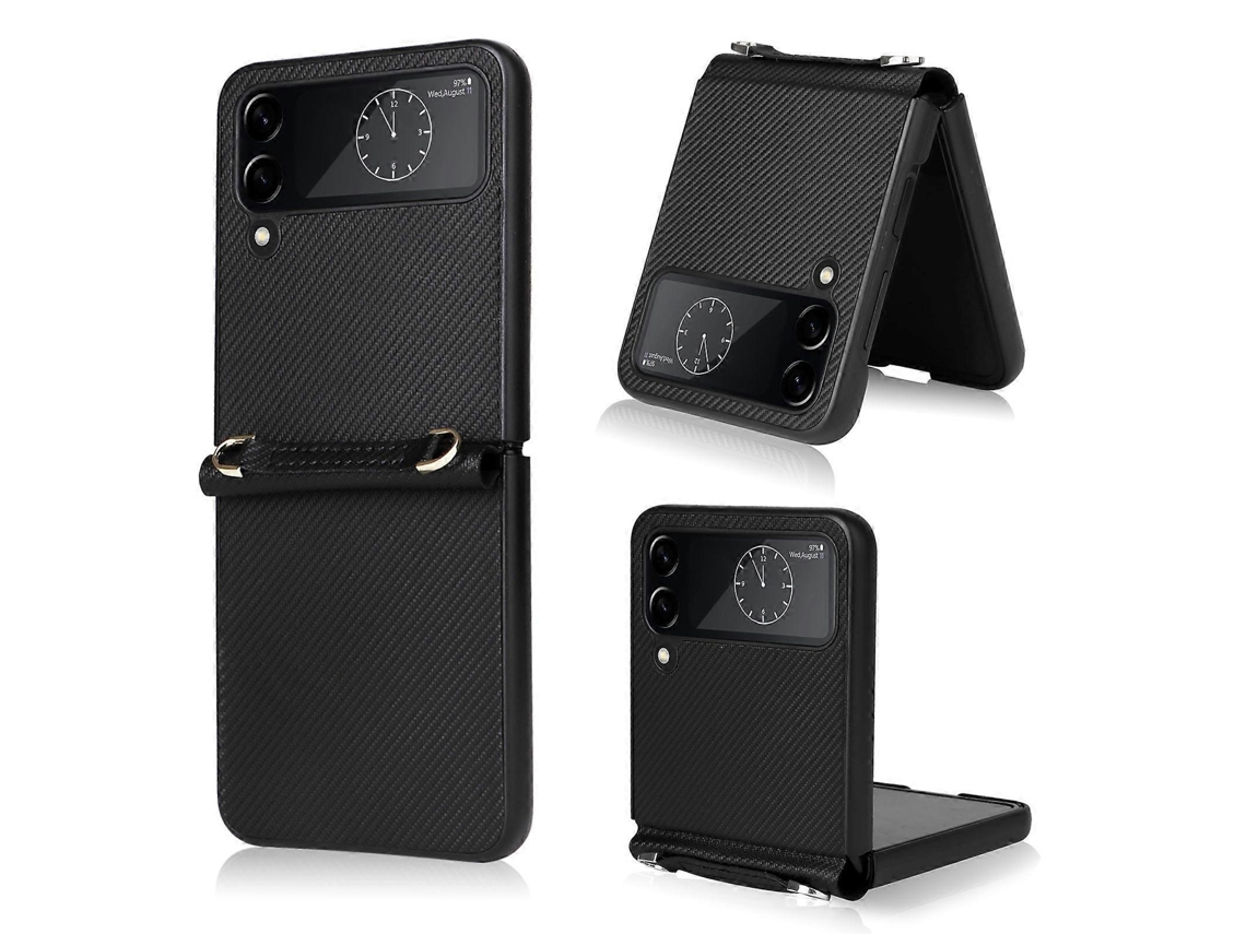 Capa Couro Alça Para Samsung Galaxy Z Flip4, Elysve