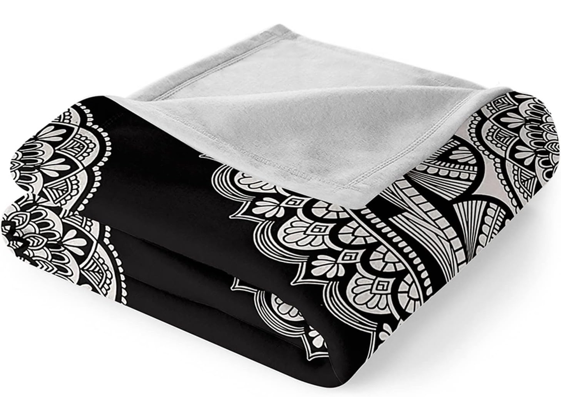 Manta de Flanela Xadrez Mandala Fansu Quente e Macia Microfibra para o Inverno Ideal Cama Ou Sofá Adequada Adu