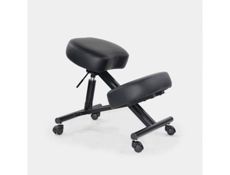 Cadeira ortopédica banco sueco de metal com imitação ergonômica de couro Balancesteel Lux