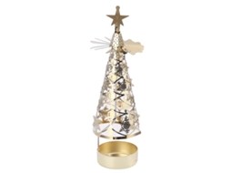 Laxiscreed Castiçal Giratório Decorativo Em Ouro Para Casamento E Natal Com Flocos De Neve
