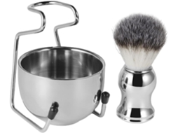 Kit De Pincel De Barbear Masculino Confortável Em Aço Inoxidável