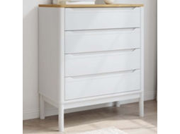 Vidaxl Cómoda Floro Madeira De Pinho Maciça Branco
