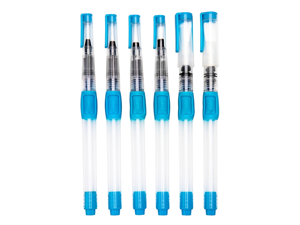 Laxiscreed Conjunto De 6 Canetas De Água Para Pintura Infantil, Ideal Para Escola E Diversão Em Cor Azul