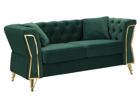 Sofá Emy Verde Com Almofadas 162x83x76 Mauro Ferretti