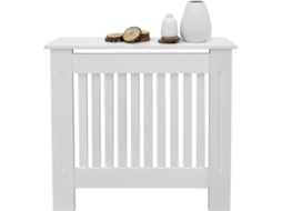 Cobertura do radiador ECD 78x19x82cm MDF lacado branco vintage MDF design de ripas