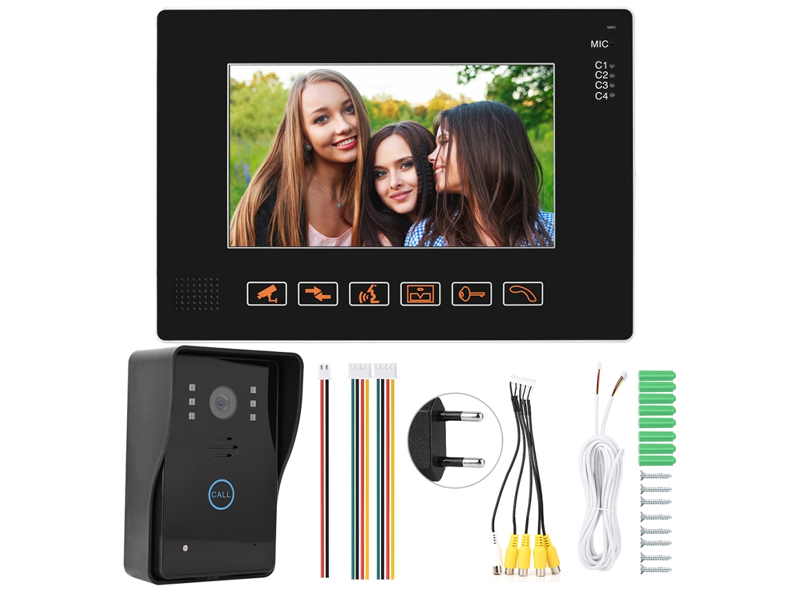 Interfone De Vídeo Com Fio De 9 Polegadas (901mj11) (tela Completamente Tátil, Padrão Europeu 110-240v)