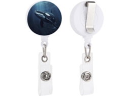 Porta Crachá Retrátil em Formato Peixe, Porta Crachá de Enfermagem Divertida com Clipe, Porta Cartão Chaveiro