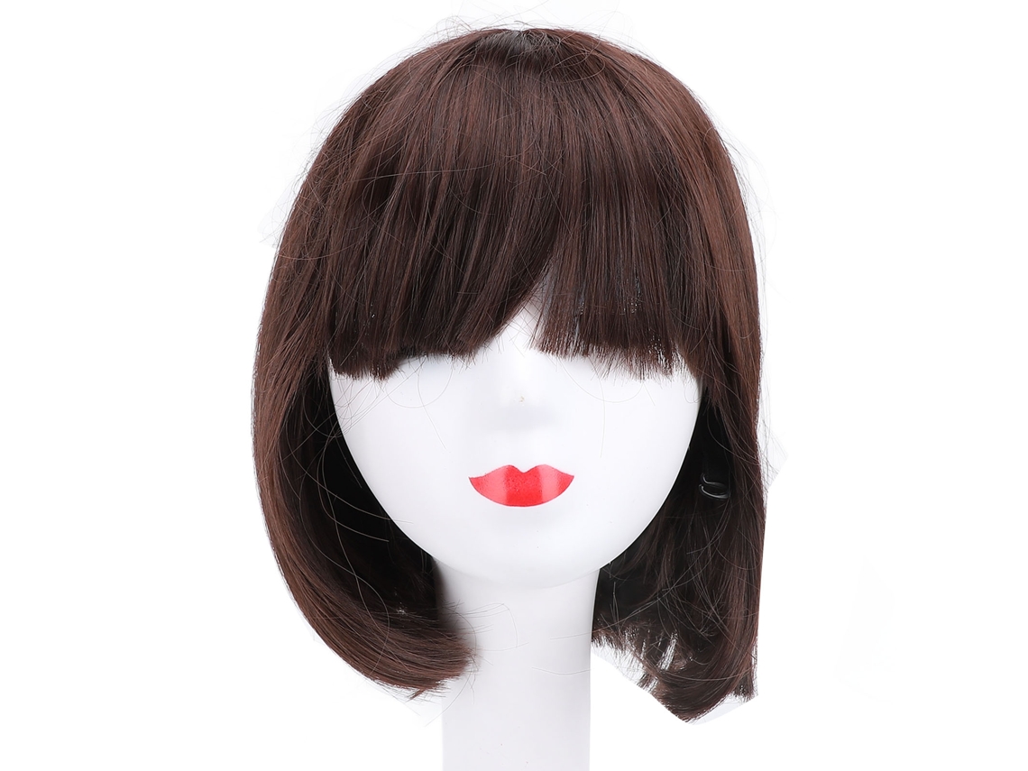 2026 peluca de Pelo Sintético Bob Corto Recto Marrón Oscuro para Mujeres Con Fibra de Alta Temperatura Y Forro Respirable