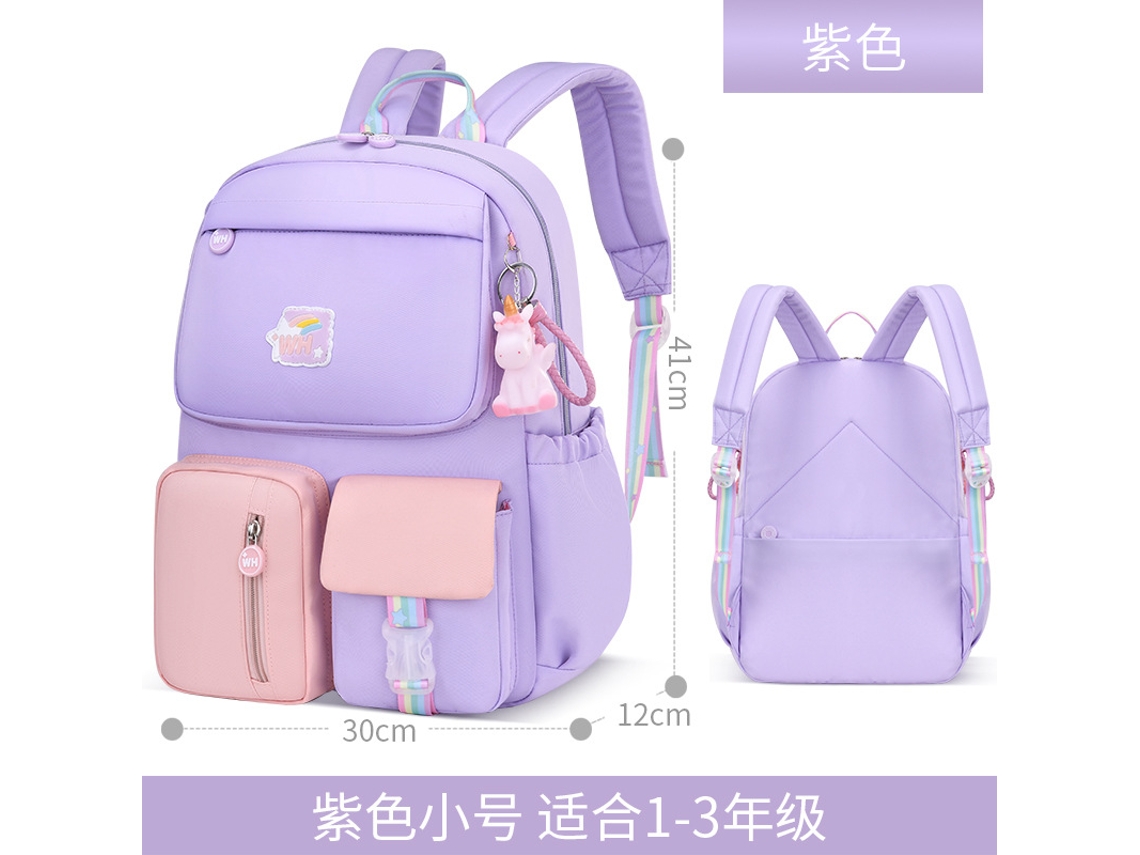 Mochila escolar AQUAFORGE arco-íris, grande, impermeável, para meninas e adolescentes, roxa