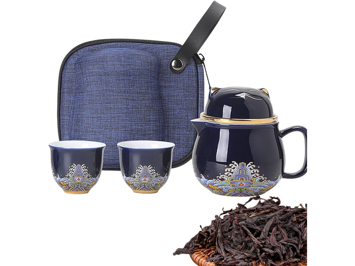 Conjunto De Chá Com Xícaras, Bule, Porcelana Resistente A Choques E Coador.