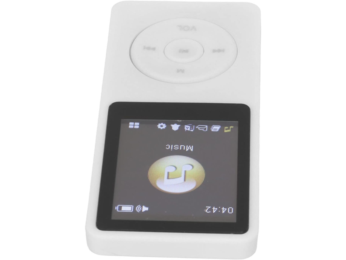 Reprodutor MP4/MP3 de 32 GB com tela de 32 GB, portátil com entrada de 0,8", carregamento ultrarrápido para estudantes (branco)