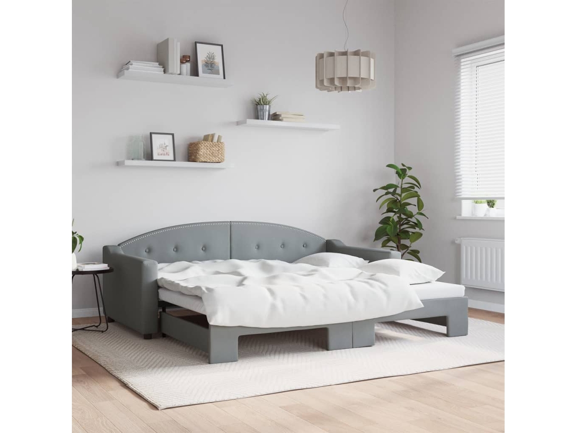 Vidaxl Sofá-cama Com Gavetão 90x190 Cm Tecido Cinzento-claro