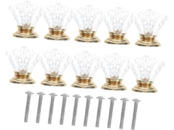 Conjunto De 10 Puxadores Dourados Para Cômoda, Puxadores De Cristal Para Gaveta, Puxadores De Acrílico Para Armário Com