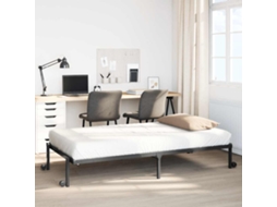 Vidaxl Estrutura de Cama Sem Colchão Dobrável 100x200 Cm Aço Preto