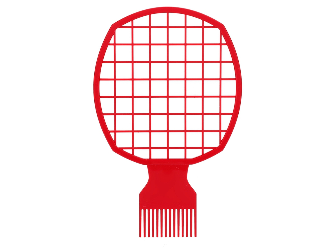 Pente Afro Para Cabelos Cacheados Forma De Rede Ferramenta De Cabeleireiro Material Abs Resistente À Alta Temperatura Vermelho