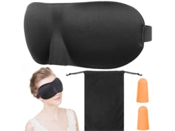 Máscara de Dormir 3d com Protetores Auriculares e Estojo, Conjunto de Viagem Ajustável AQUAFORGE