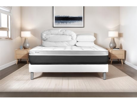 Estrado Completo Ripas Vital Vitalit Espuma Com Memória Branco (160x200)