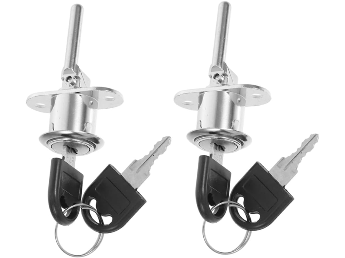 Conjunto De 2 Fechaduras Mesa Para Gavetas Com Design Tripla Trava,