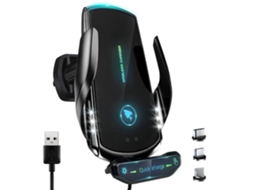 Carregador Novo Atualizado Carro Sem Todos Smartphones Carregamento YIZHOOD Preto