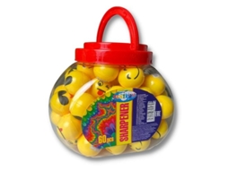 Conjunto De 60 Apontadores De Lápis Em Formato De Carinha Sorridente Em Pote Centrum (cód. 85397)