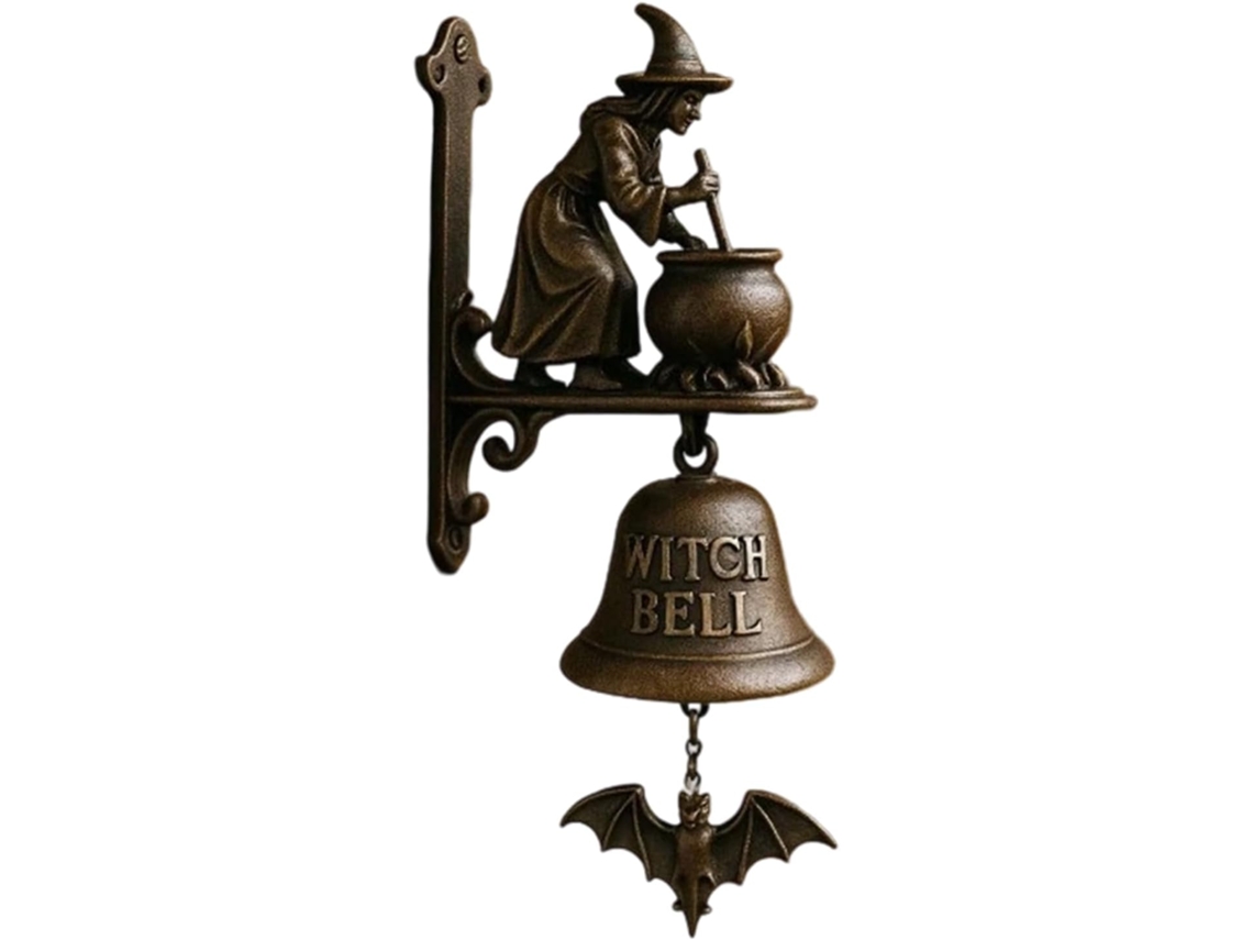 Campanha interativa de bruxas ou Halloween, decoração externa em metal, com efeito sonoro e luminoso, para crianças.
