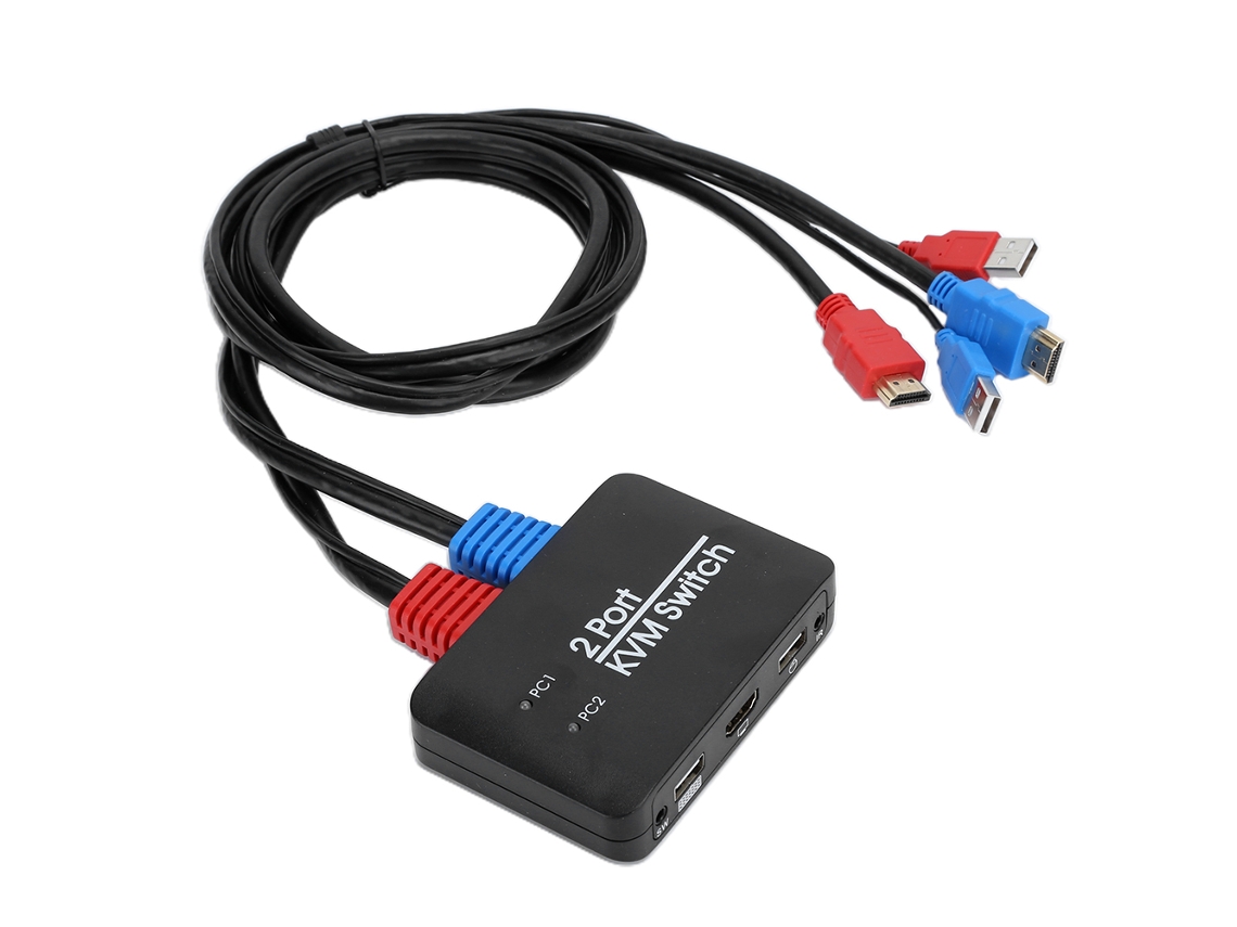 Chave Kvm de 2 Portas Usb 2.0 Hdmi Umschalter para Windows/ios/os X/linux/android