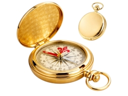 Bússola de Metal Dourado com Rotação de 360° e Trava, 6x1 AQUAFORGE