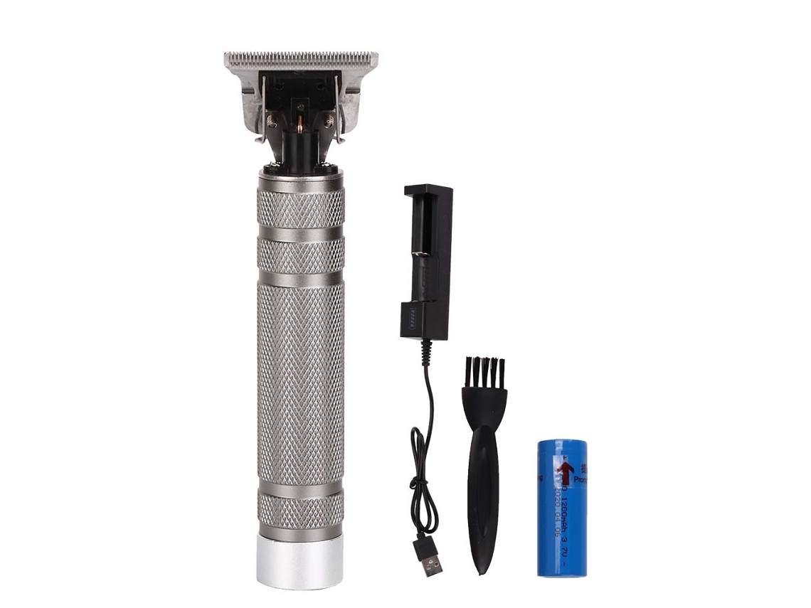 Cortador Elétrico De Cabelo Recarregável Usb Clássico Portátil Barbeiro Ferramenta De Corte Sem Fio Prata
