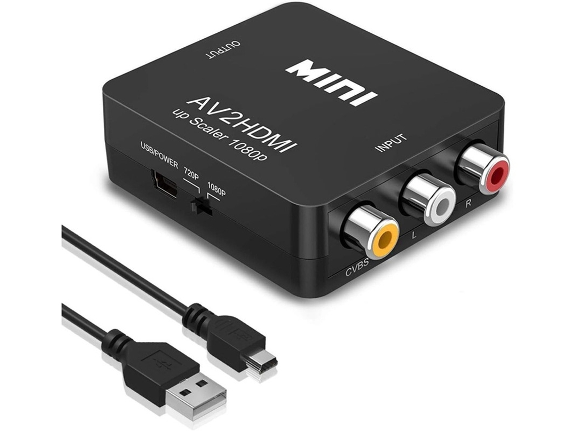 1080p Rca Av Composto Cvbs Para Hdmi Adaptador Conversor Com Cabo De Alimentação Usb Incluído Compatível Dvd, Gravador De Vídeo Pal/ntsc Bestvite