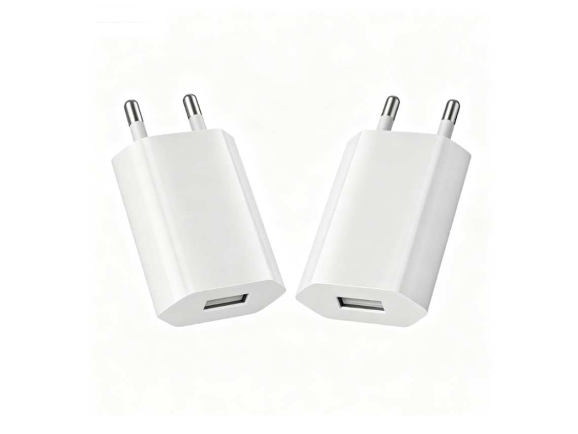 Porta de carregamento USB 5V 1A, padrão europeu, preço universal para pequenos eletrodomésticos (2 unidades)