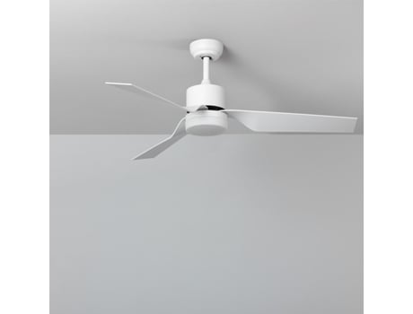 Ventoinha de Teto Minimal Pro Branco 132Cm Motor Dc Branco Pás Brancas Sem Luz Controlo Remoto Wifi Sim LEDKIA