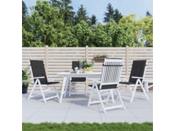 Vidaxl Almofadões Para Cadeiras Altas De Jardim 4 Pcs Tecido Preto
