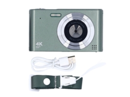 Câmera Digital 4k 48mp Zoom 16x Af Compacta Ccd Com Flash Led Para Fotografia E Vlogging Verde