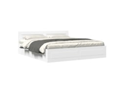 Estrutura de Cama com Cabeceira Sem Colchão Branco MAISON EXCLUSIVE 180x200 cm